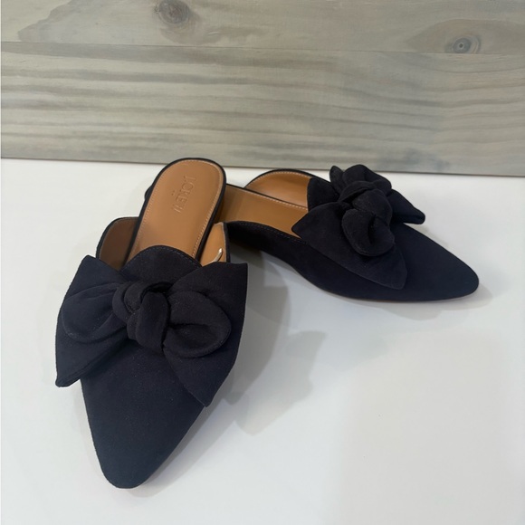 J. Crew Women's Navy Bow Mules - Picture 2 of 8